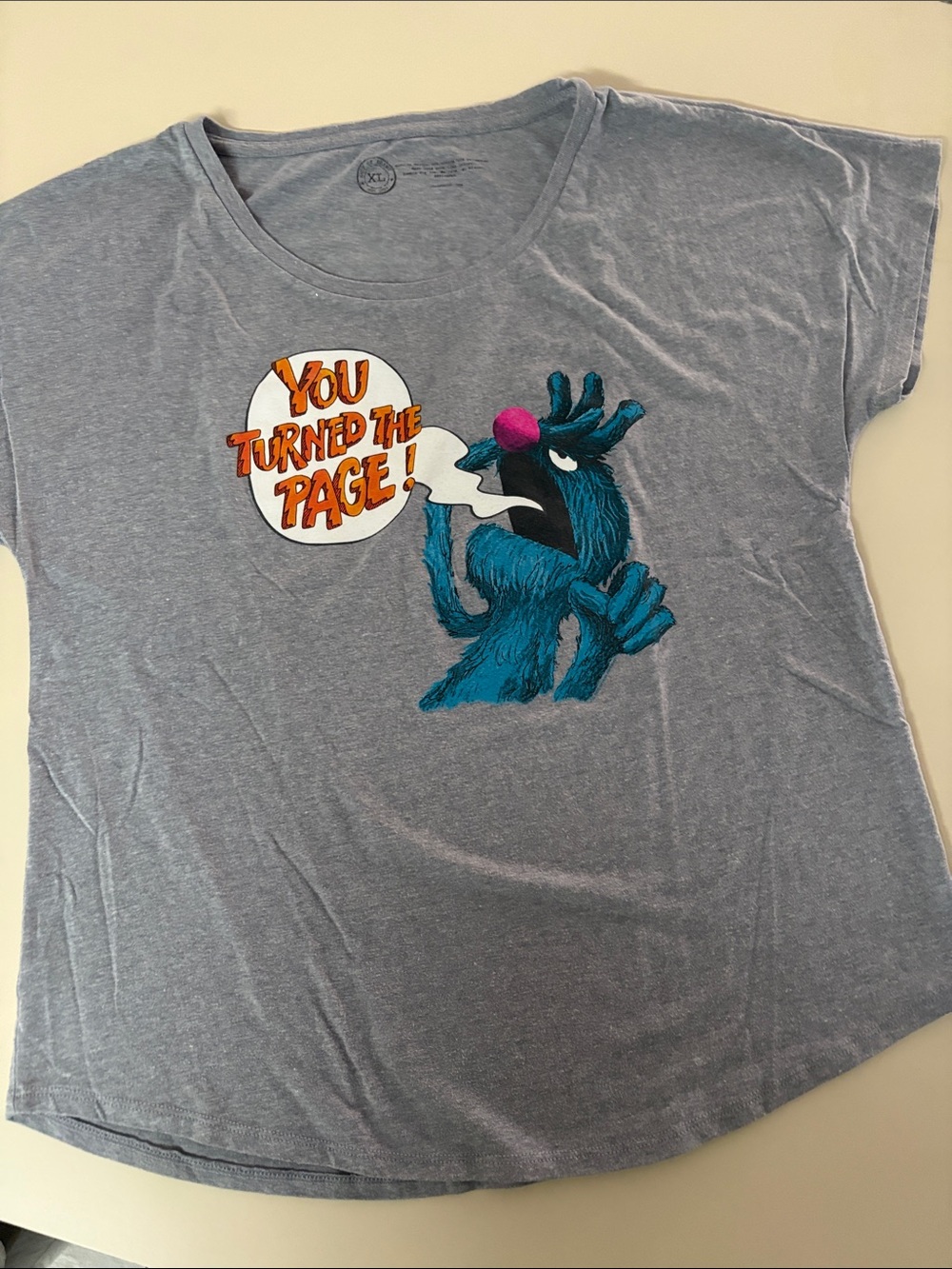 Gray Graphic Short Sleeve Tee - Grover “You Turned The Page!”